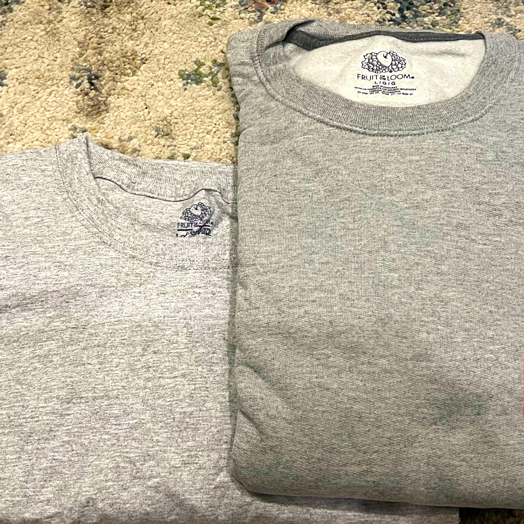 Brand New Bundle Of 2 Mens Fruit Of The Loom Gray Sweatshirts Size Large